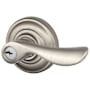 Schlage Champagne Right Handed Single Cylinder Keyed Entry Storeroom Door Lever Set with Decorative Andover Trim Satin Nickel