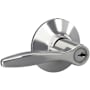 Schlage Delfayo Left Handed Single Cylinder Keyed Entry Door Lever Set with Plymouth Trim Bright Chrome
