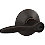 Schlage Delfayo Left Handed Single Cylinder Keyed Entry Door Lever Set with Plymouth Trim Aged Bronze