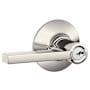 Schlage Latitude Single Cylinder Keyed Entry Storeroom Door Lever Set with Decorative Plymouth Rose Polished Nickel