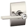 Schlage Latitude Single Cylinder Keyed Entry Storeroom Door Lever Set with Decorative Century Trim Polished Nickel