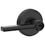 Schlage Latitude Single Cylinder Keyed Entry Storeroom Door Lever Set with Decorative Greyson Trim Matte Black