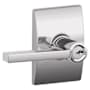 Schlage Latitude Single Cylinder Keyed Entry Storeroom Door Lever Set with Decorative Century Trim Polished Chrome