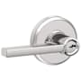 Schlage Latitude Single Cylinder Keyed Entry Storeroom Door Lever Set with Decorative Greyson Trim Bright Chrome