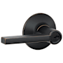 Schlage Latitude Single Cylinder Keyed Entry Storeroom Door Lever Set with Decorative Plymouth Rose Aged Bronze