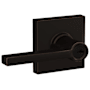 Schlage Latitude Single Cylinder Keyed Entry Storeroom Door Lever Set with Decorative Collins Rosette from the F-Series Aged Bronze