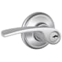 Schlage Merano Left Handed Single Cylinder Keyed Entry Storeroom Door Lever Set Satin Chrome