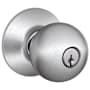 Schlage Orbit Storeroom Door Knob Set Satin Chrome