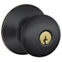 Schlage Plymouth Storeroom Door Knob Set Aged Bronze