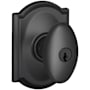 Schlage Siena Single Cylinder Keyed Entry Storeroom Door Knob Set with Decorative Camelot Trim Matte Black