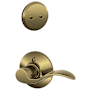 Schlage Accent Left Handed One-Sided Dummy Interior Pack - Exterior Handleset Sold Separately Antique Brass
