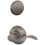 Schlage Accent Left Handed One-Sided Dummy Interior Pack - Exterior Handleset Sold Separately Distressed Nickel
