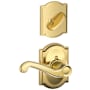 Schlage Flair Right Handed One-Sided Dummy Interior Pack with Camelot Trim - Exterior Handleset Sold Separately Polished Brass