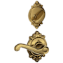 Schlage Flair Right Handed One-Sided Dummy Interior Pack with Brookshire Trim - Exterior Handleset Sold Separately Antique Brass
