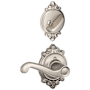 Schlage Flair Right Handed One-Sided Dummy Interior Pack with Brookshire Trim - Exterior Handleset Sold Separately Satin Nickel