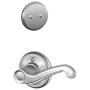 Schlage Flair Left Handed One-Sided Dummy Interior Pack - Exterior Handleset Sold Separately Satin Chrome