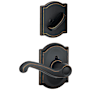 Schlage Flair Right Handed One-Sided Dummy Interior Pack with Camelot Trim - Exterior Handleset Sold Separately Aged Bronze