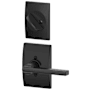 Schlage Latitude One-Sided Dummy Interior Pack with Century Trim - Exterior Handleset Sold Separately Matte Black
