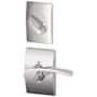 Schlage Merano Left Handed One-Sided Dummy Interior Pack with Century Trim - Exterior Handleset Sold Separately Bright Chrome