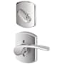 Schlage Merano Left Handed One-Sided Dummy Interior Pack with Greenwich Trim - Exterior Handleset Sold Separately Bright Chrome