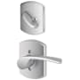 Schlage Merano Left Handed One-Sided Dummy Interior Pack with Greenwich Trim - Exterior Handleset Sold Separately Satin Chrome