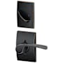 Schlage Merano Left Handed One-Sided Dummy Interior Pack with Century Trim - Exterior Handleset Sold Separately Aged Bronze