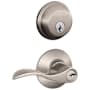Schlage Accent Single Cylinder Keyed Entry Door Lever Set and Deadbolt Combo Satin Nickel