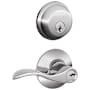 Schlage Accent Single Cylinder Keyed Entry Door Lever Set and Deadbolt Combo Polished Chrome