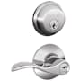 Schlage Accent Single Cylinder Keyed Entry Door Lever Set and Deadbolt Combo Bright Chrome