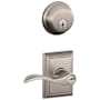 Schlage Accent Single Cylinder Keyed Entry Door Lever Set and Deadbolt Combo with Addison Rose Satin Nickel