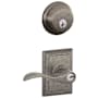 Schlage Accent Single Cylinder Keyed Entry Door Lever Set and Deadbolt Combo with Addison Rose Distressed Nickel