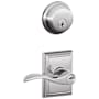 Schlage Accent Single Cylinder Keyed Entry Door Lever Set and Deadbolt Combo with Addison Rose Bright Chrome