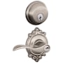 Schlage Accent Single Cylinder Keyed Entry Door Lever Set and Deadbolt Combo with Brookshire Rose Satin Nickel