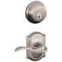 Schlage Accent Single Cylinder Keyed Entry Door Lever Set and Deadbolt Combo with Camelot Rose Satin Nickel