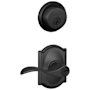 Schlage Accent Single Cylinder Keyed Entry Door Lever Set and Deadbolt Combo with Camelot Rose Matte Black