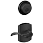 Schlage Accent Single Cylinder Keyed Entry Door Lever Set and Deadbolt Combo with Greenwich Rose Matte Black