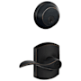 Schlage Accent Single Cylinder Keyed Entry Door Lever Set and Deadbolt Combo with Greenwich Rose Aged Bronze