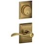 Schlage Accent Single Cylinder Keyed Entry Door Lever Set and Addison Deadbolt Combo with Addison Rose Antique Brass