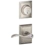 Schlage Accent Single Cylinder Keyed Entry Door Lever Set and Addison Deadbolt Combo with Addison Rose Satin Nickel