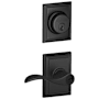 Schlage Accent Single Cylinder Keyed Entry Door Lever Set and Addison Deadbolt Combo with Addison Rose Matte Black