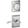 Schlage Accent Single Cylinder Keyed Entry Door Lever Set and Addison Deadbolt Combo with Addison Rose Bright Chrome