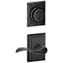 Schlage Accent Single Cylinder Keyed Entry Door Lever Set and Addison Deadbolt Combo with Addison Rose Aged Bronze