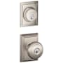 Schlage Andover Single Cylinder Keyed Entry Door Knob Set and Addison Deadbolt Combo with Addison Rose Satin Nickel