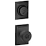 Schlage Bowery Single Cylinder Keyed Entry Door Knob Set and Addison Deadbolt Combo with Addison Rose Matte Black
