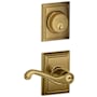 Schlage Flair Single Cylinder Keyed Entry Door Lever Set and Addison Deadbolt Combo with Addison Rose Antique Brass