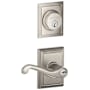 Schlage Flair Single Cylinder Keyed Entry Door Lever Set and Addison Deadbolt Combo with Addison Rose Satin Nickel