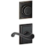 Schlage Flair Single Cylinder Keyed Entry Door Lever Set and Addison Deadbolt Combo with Addison Rose Aged Bronze