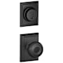 Schlage Georgian Single Cylinder Keyed Entry Door Knob Set and Addison Deadbolt Combo with Addison Rose Matte Black