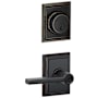 Schlage Latitude Single Cylinder Keyed Entry Door Lever Set and Addison Deadbolt Combo with Addison Rose Aged Bronze