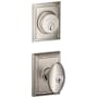 Schlage Siena Single Cylinder Keyed Entry Door Knob Set and Addison Deadbolt Combo with Addison Rose Satin Nickel